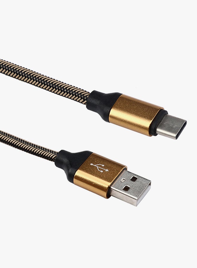 Voberry Type-C Data Sync Charging Cable Gold/Black - Image 3