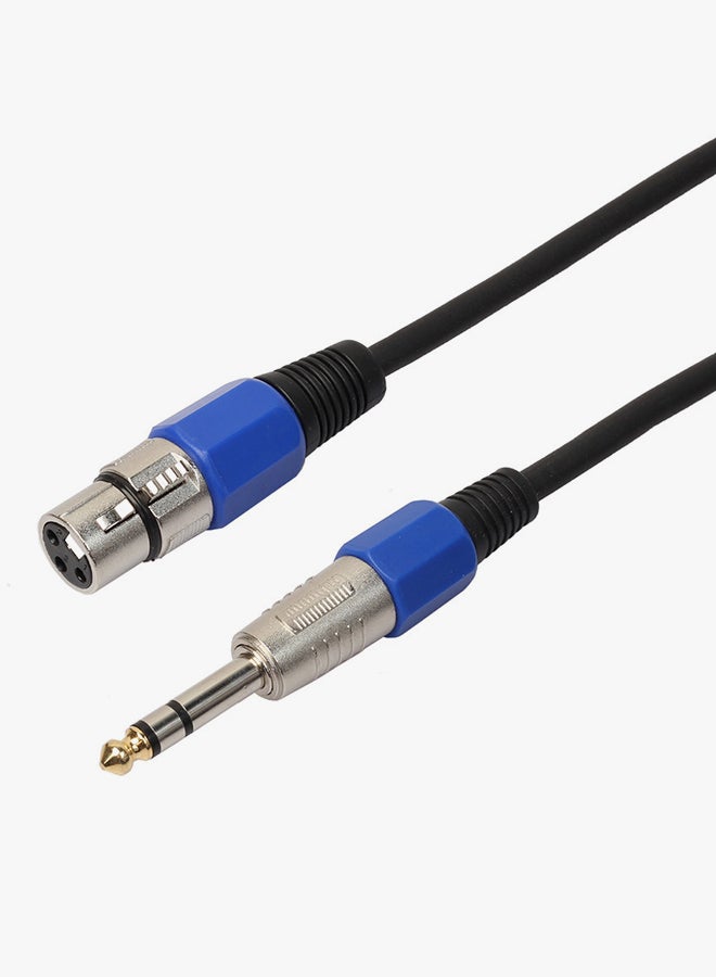 فوبيري - كابل محول ميكروفون XLR 6.35 مم إلى موصل 3 أسنان أسود - Image 1