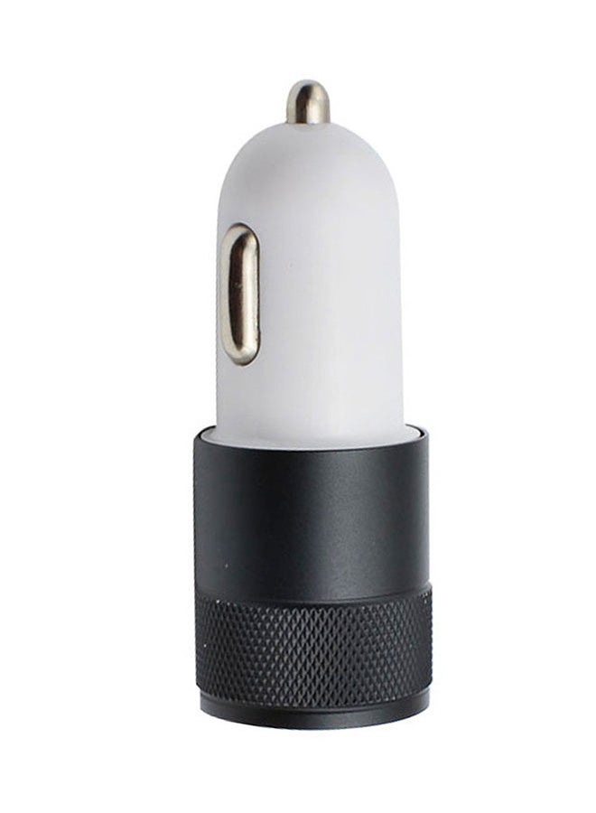 Voberry Dual Port USB Car Mobile Phone Charger Black/White - Image 1