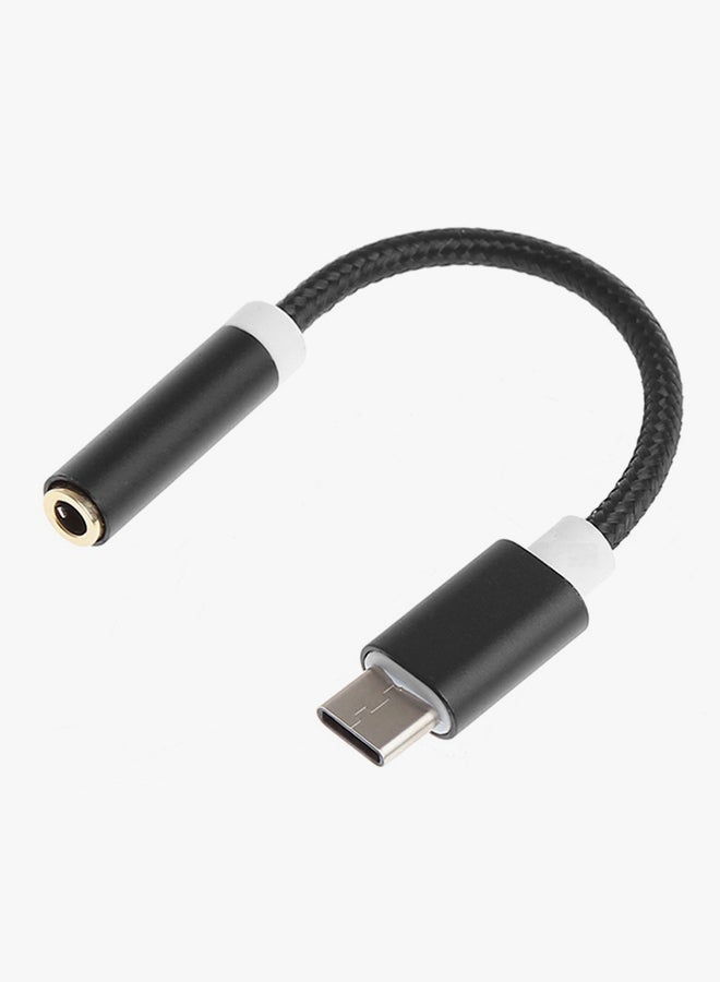 Voberry 3.5mm To Type-C Audio Adapter Cable Black/White - Image 2