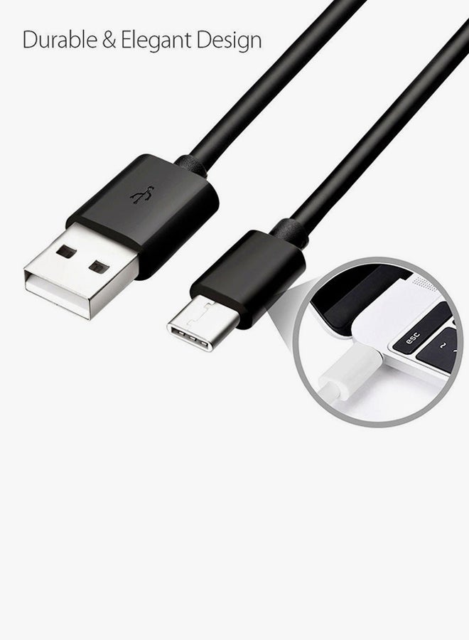 Voberry - Type-C Data Sync Charging Cable For Samsung Galaxy Note8 Black - Image 1