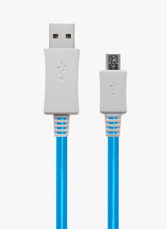 Voberry LED Micro USB Data Sync Charging Cable Blue/White - Image 2