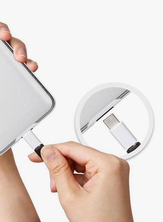 Voberry 10-Piece Micro USB To Type-C Data Sync Adapter White - Image 3