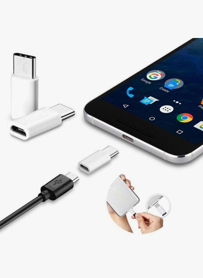 محوّل لمزامنة البيانات بمنفذ Micro USB إلى Type-C من 10 قطع أبيض - v1533652169/N15992334A_2