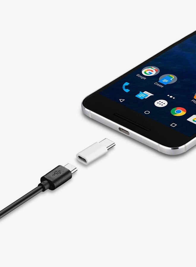 Voberry 5-Piece Micro USB To Type-C Data Sync Charging Adapter White - Image 3