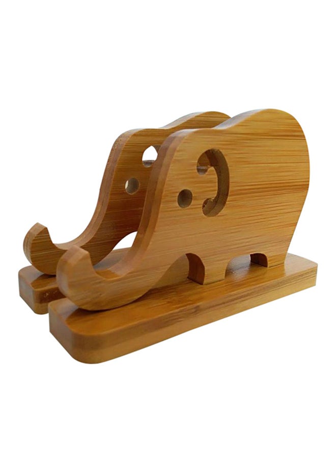 Voberry Elephant Shaped Mobile Stand Brown - Image 1