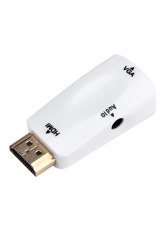 Voberry HDMI To VGA Converter Adapter Dongle White - Image 1