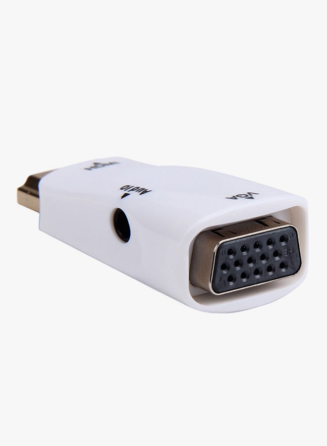 Voberry HDMI To VGA Converter Adapter Dongle White - Image 2