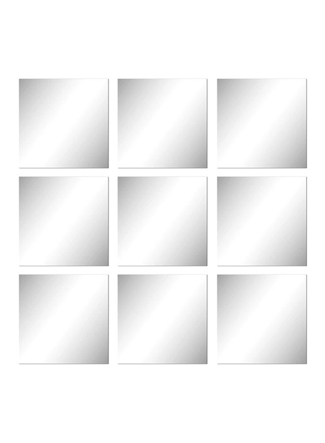 ملصق جداري عاكس من 9 قطع فضي 15x15x9Ø³Ù†ØªÙŠÙ…ØªØ± - Image 1