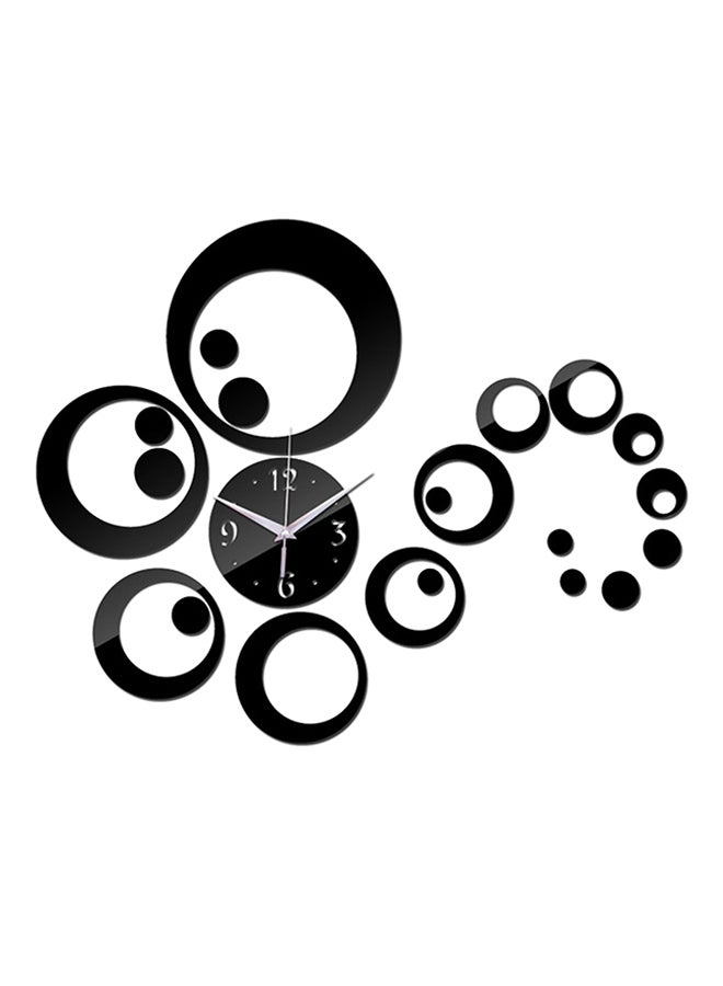 ملصق جداري مبتكر وقابل للإزالة بتصميم ساعة مرآة بدون صوت للزينة أسود 60 x 45سم - Image 1