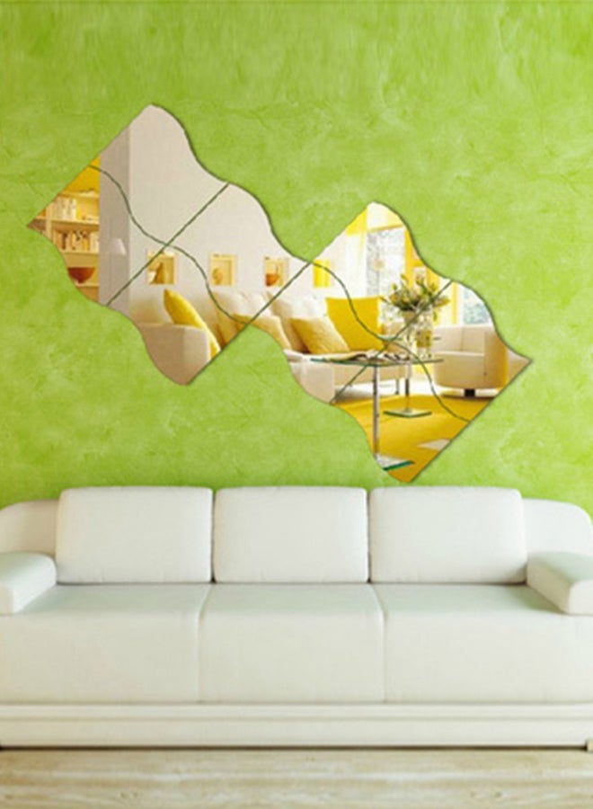 ملصق جداري مجسم بتصميم مرآة يتكون من 6 قطع فضي 12 x 10سم - Image 2