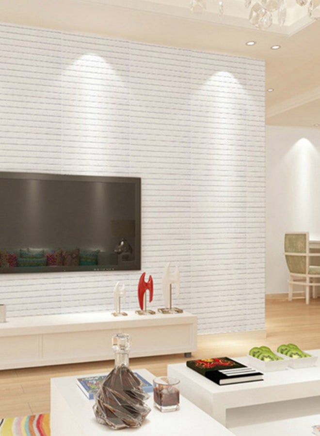 3D Brick Self-Adhesive Decorative PVC Wall Sticker White 60 x 30centimeter - Image 2