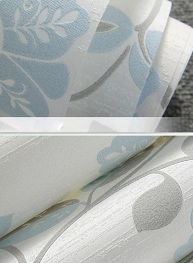 3D Pastoral Warm Wallpaper White/Blue 1000 x 53cm  - Image 1