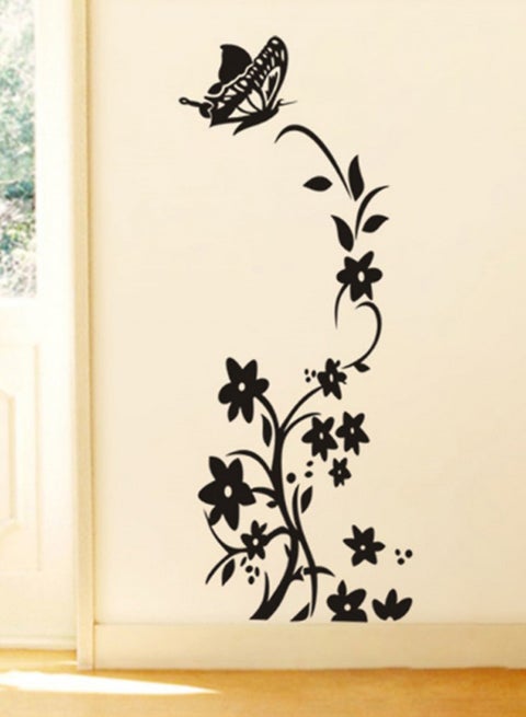 Butterfly Decorative PVC Wall Sticker Black 88 x 43cm