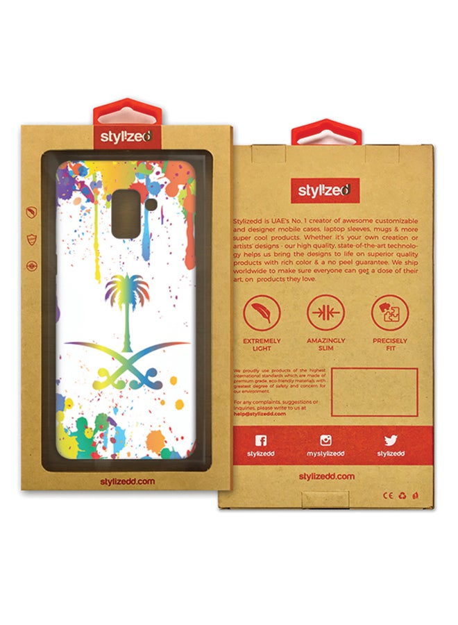 Stylizedd Slim Snap Matte Finish Case Cover For Samsung Galaxy A8 (2018) Colorful Saudi - Image 2