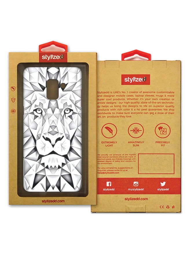 Stylizedd Slim Snap Matte Finish Case Cover For Samsung Galaxy A8 (2018) Poly Lion - Image 2