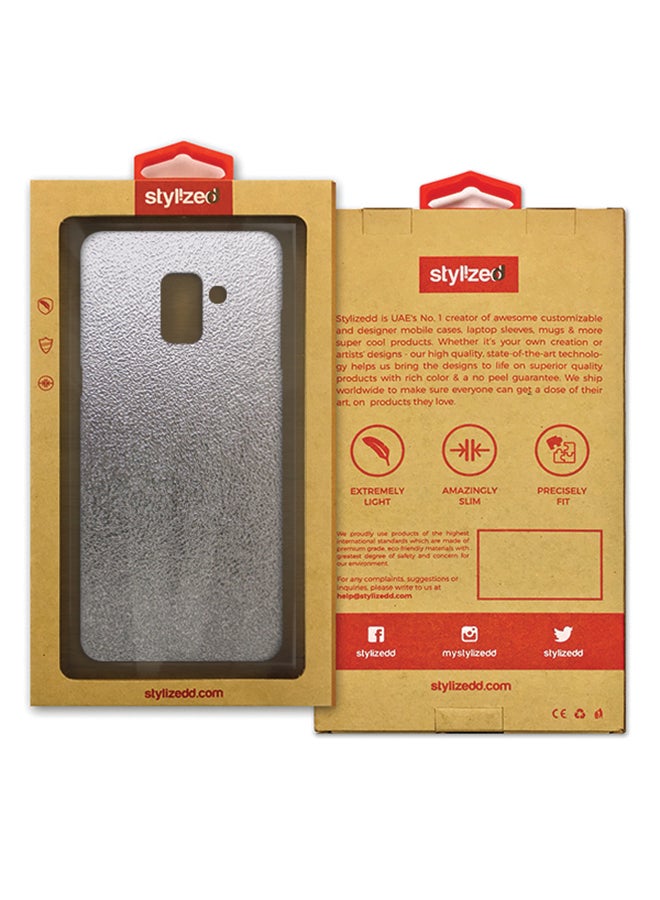 Stylizedd Slim Snap Matte Finish Case Cover For Samsung Galaxy A8 Plus (2018) Silver - Image 2