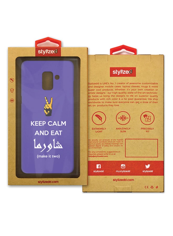 ستايلايزد غطاء محكم رفيع بلمسة نهائية غير لامعة لهاتف سامسونج جالاكسي (A8 (2018 بلس حافظ على هدوئك وتناول الشاورما - Image 2