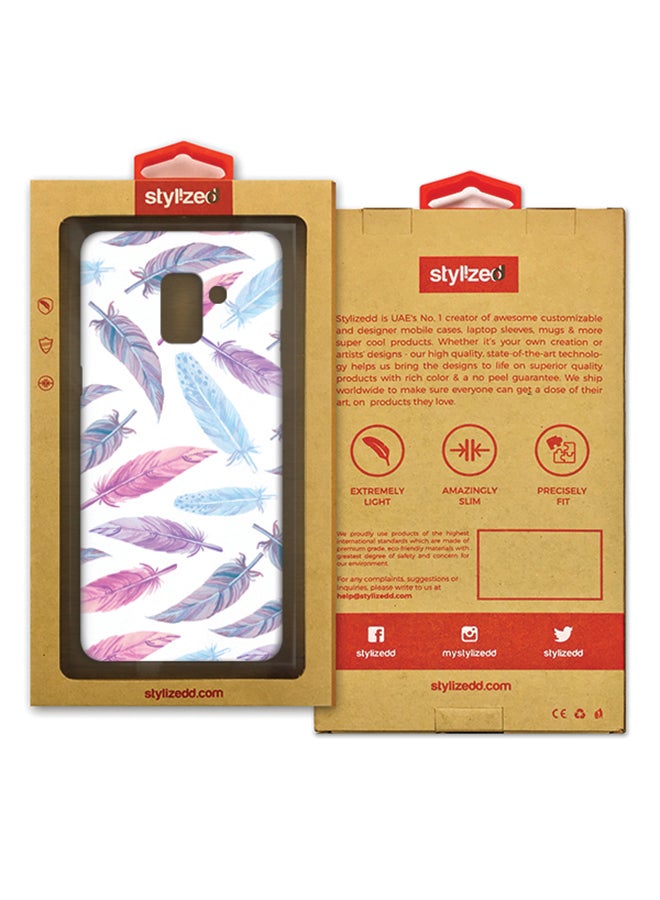 Stylizedd Slim Snap Matte Finish Case Cover For Samsung Galaxy A8 Plus (2018) Feather Colors  - Image 2