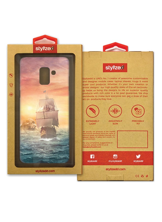 Stylizedd Slim Snap Matte Finish Case Cover For Samsung Galaxy A8 Plus (2018) Skull Island - Image 2