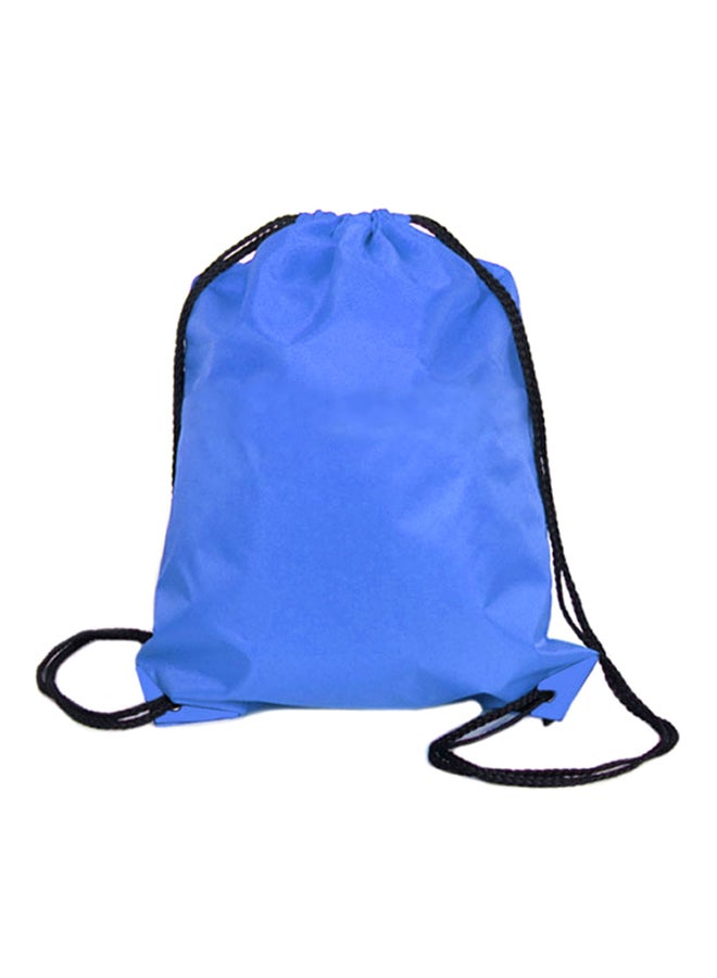Nylon Drawstring Outdoor Backpack Blue/Black - Image 1