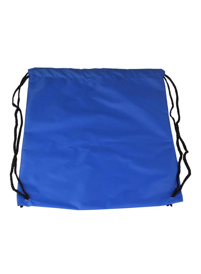 Nylon Drawstring Outdoor Backpack Blue/Black - Image 2