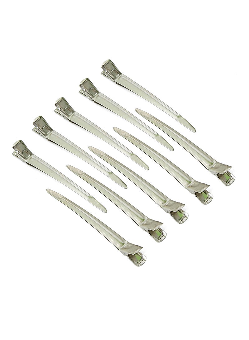 وان تيك مشابك شعر من المعدن من 10 قطع فضي - Image 1