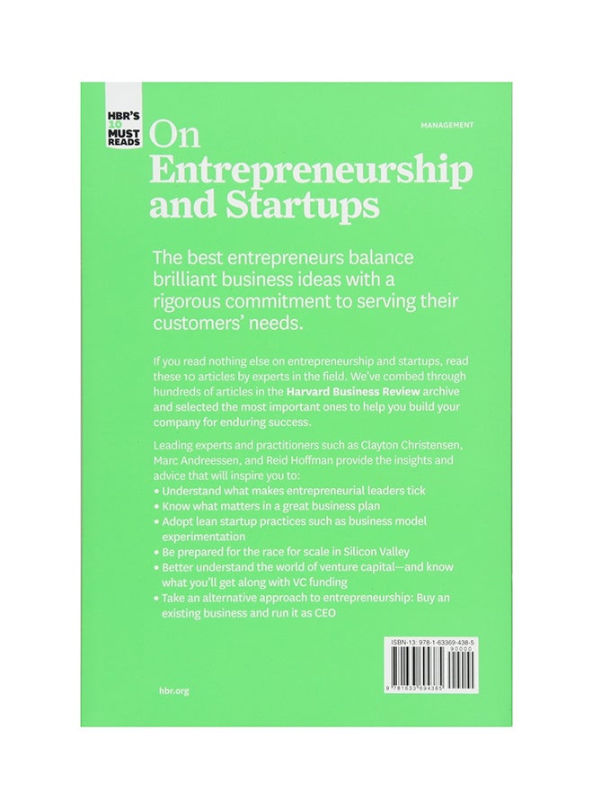 HBR's 10 Must Reads: On Startups And Entrepreneurship Paperback English by Reid Hoffman - 30-Apr-18