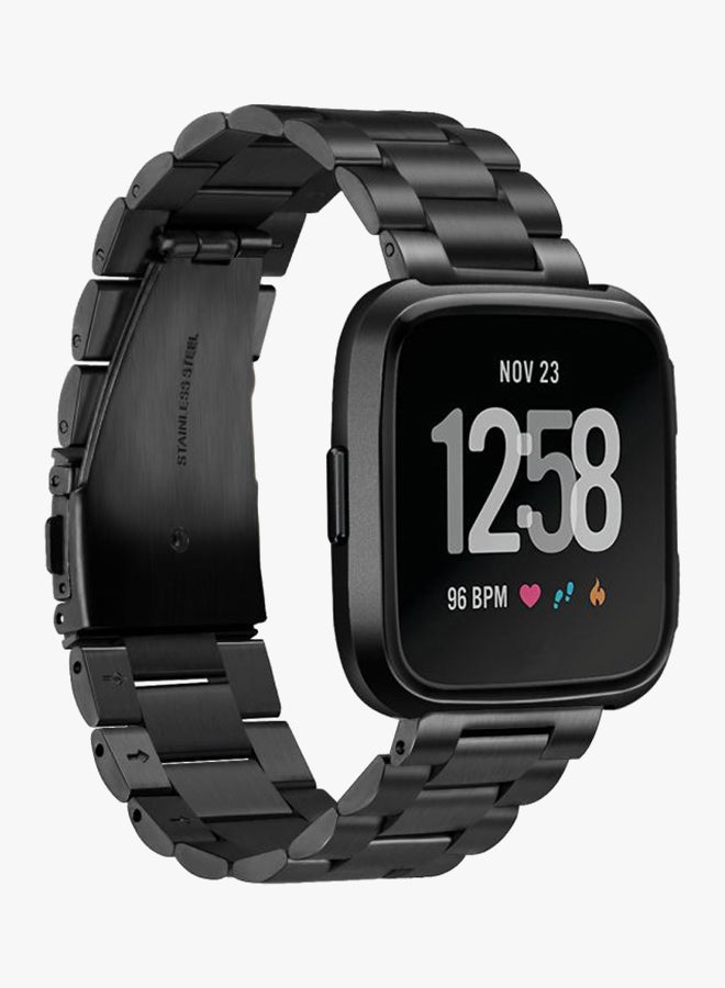 ISank Replacement Band For Fitbit Versa 6.10-8.10inch Black  - Image 2