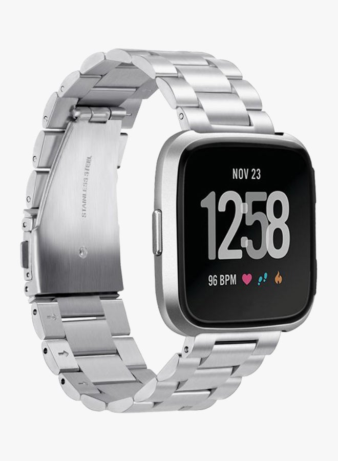 ISank Replacement Band For Fitbit Versa Silver/Black  - Image 2