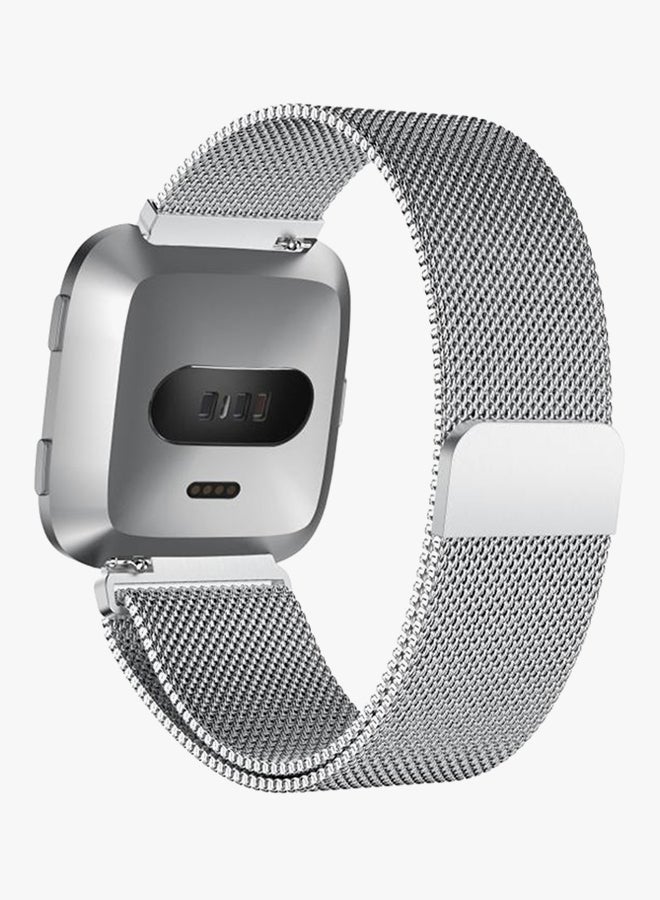 ISank Replacement Band For Fitbit Versa 5.3-7.5inch Silver  - Image 2
