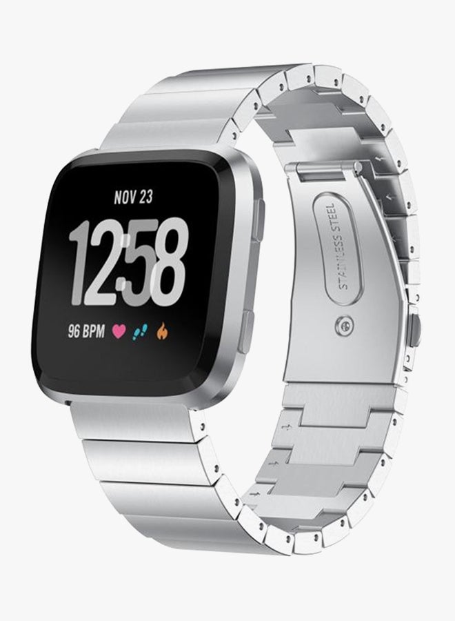 ISank Replacement Band For Fitbit Versa Silver/Black - Image 3