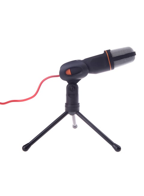 Wired Condenser Microphone With Holder Clip sf-666 Black/Silver