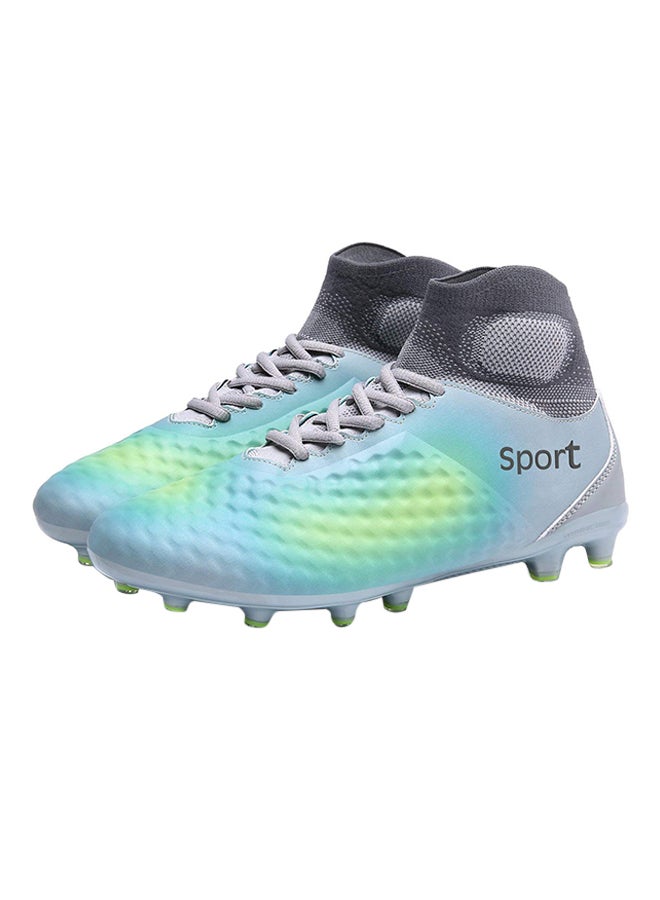 Fashion Cleats Football Soccer Shoes Blue/Yellow/Grey - Image 5
