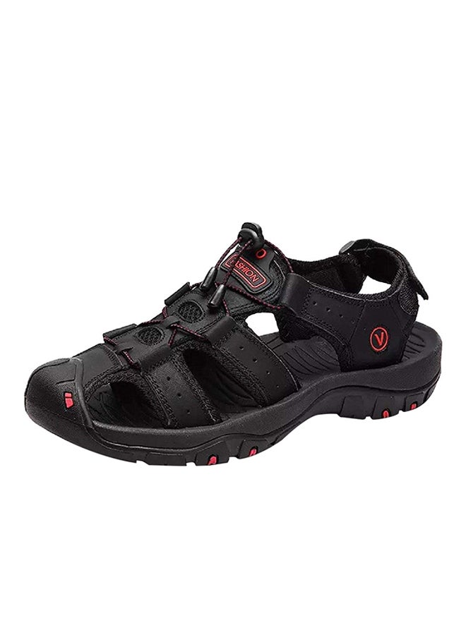 Non Slip Hook & Loop Casual Sandals Black  - Image 1