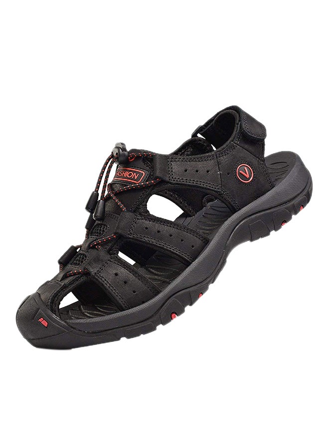 Non Slip Hook & Loop Casual Sandals Black  - Image 2