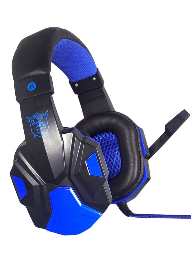 Universal On-Ear Stereo Headphone With Microphone Blue/Black - Image 1