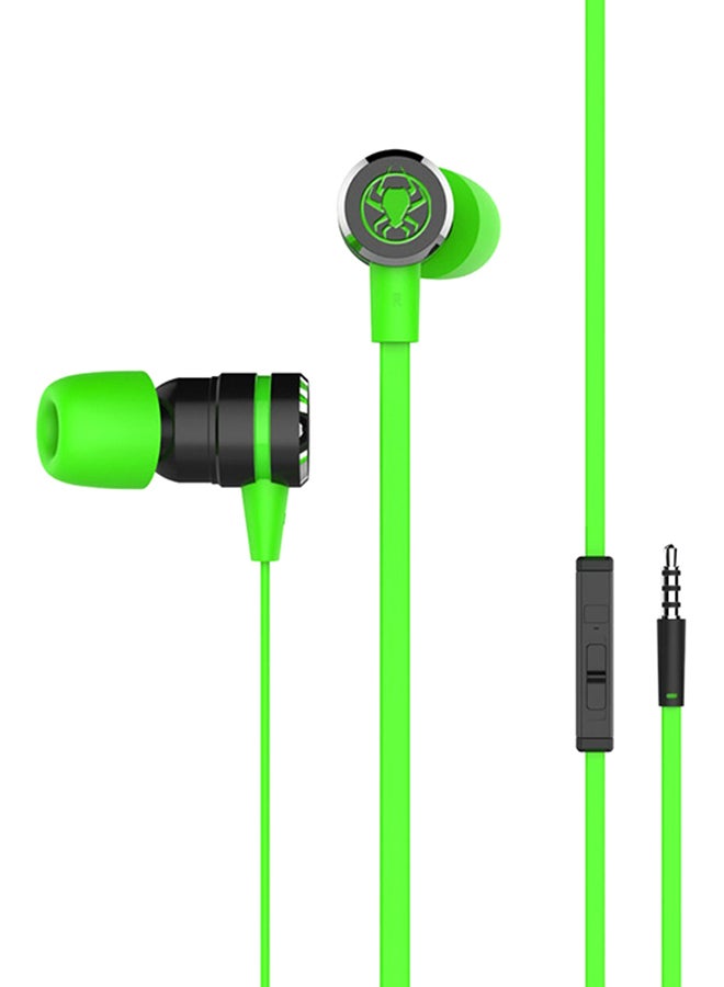 Generic Stereo Bass In-Ear Headphone With Microphone Green/Black  - Image 1