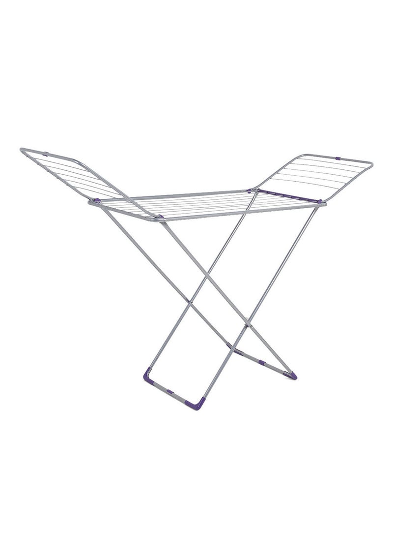 Sarayli - Caprice Foldable Clothes Drying Rack Grey/Purple 6x6inch - Image 1
