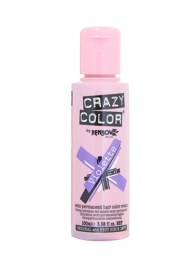 Crazy Color Semi-Permanent Hair Colour Cream Violette 43 100ml 