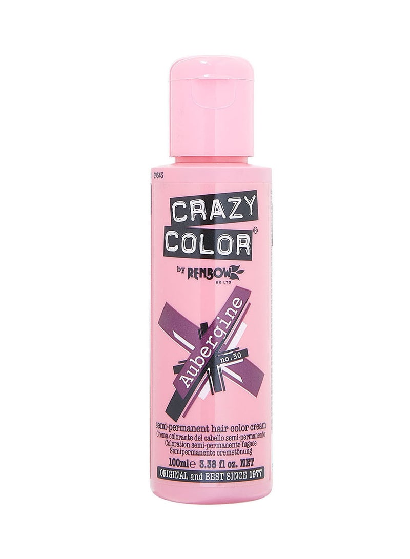 Crazy Color Semi Permanent Hair Color Creme Aubergine 100ml 