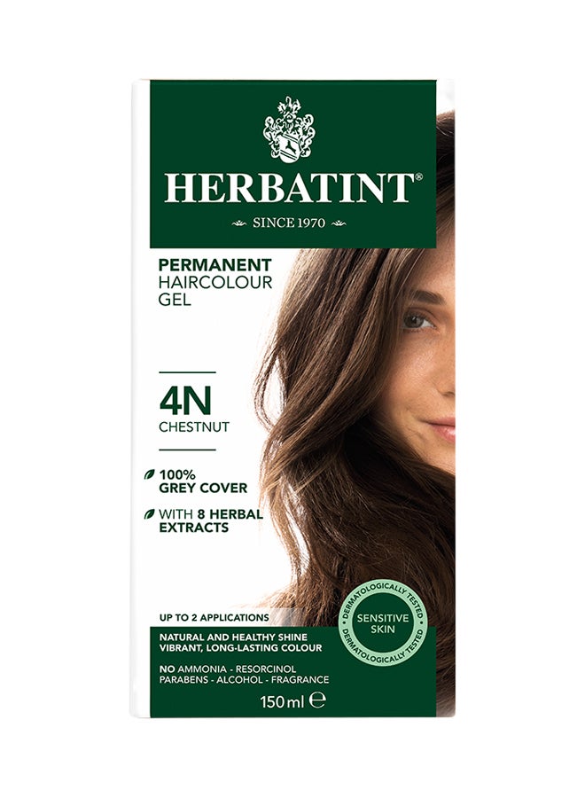 Permanent Haircolor Gel, 100% Grey Coverage, 4N Chestnut, 170mL Packaging May Vary 4N Chestnut 150ml