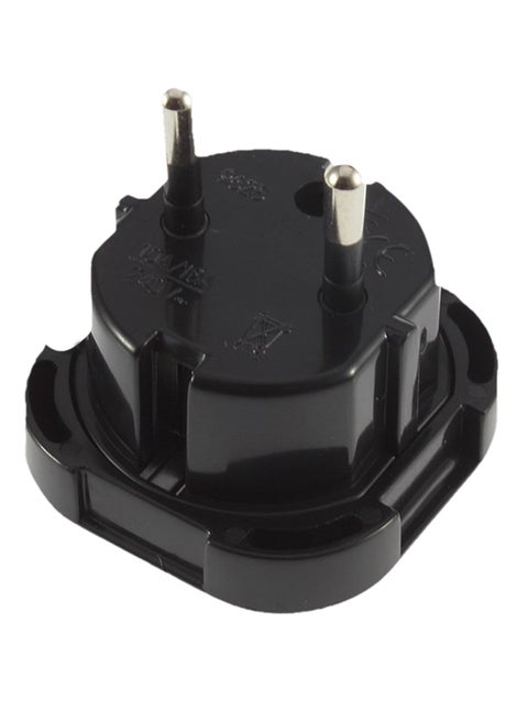 UK To EU AC Travel Plug Adapter Black