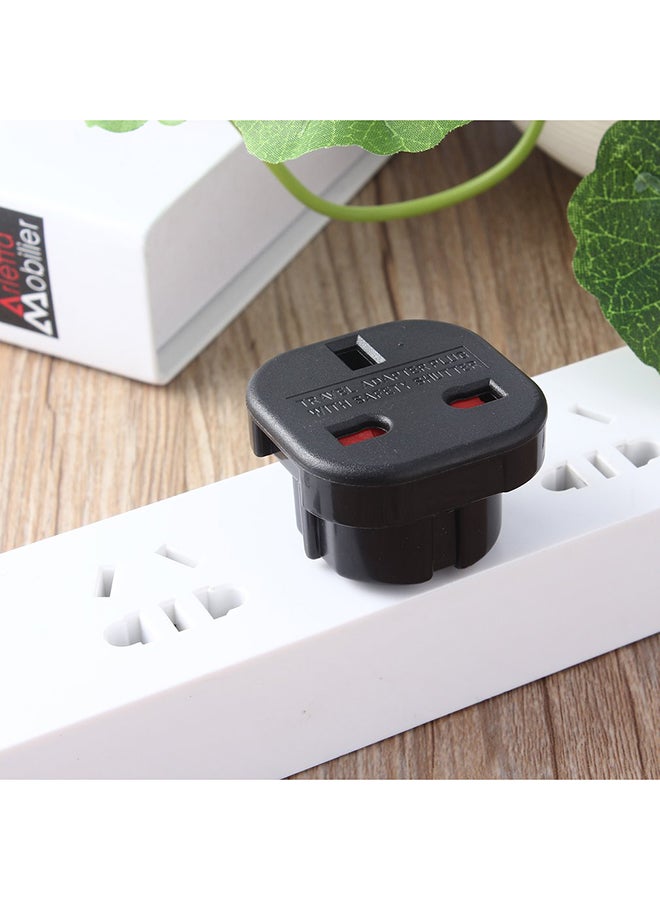 VANDER LIFE - UK To EU AC Travel Plug Adapter Black - Image 1