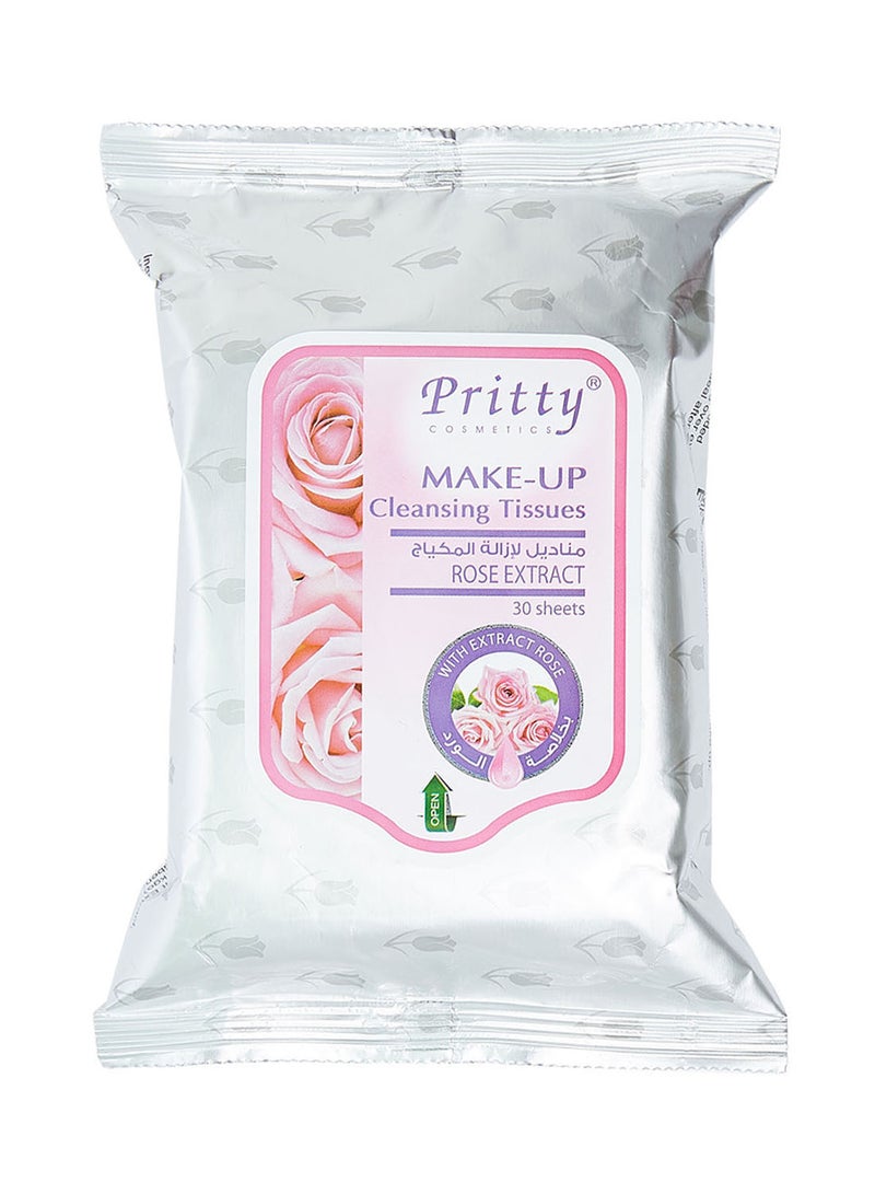 Pritty Make Up Cleansing Tissue - Rose Extract Pink