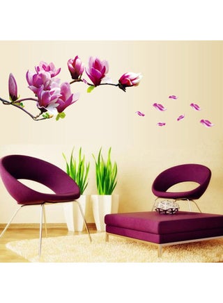 Beautiful Mangnolia Flowers Removable Wall Sticker Multicolor - v1533806739/N16183016A_1
