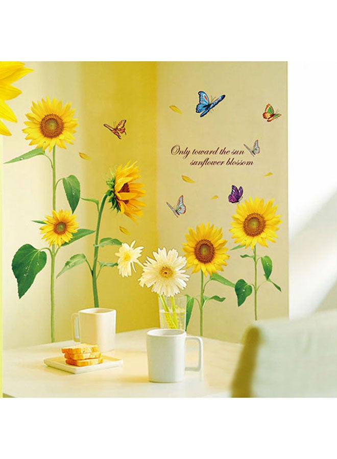 ANSELF Sunflower Butterfly Dancing In Summer Removable Wall Sticker Multicolor - Image 2