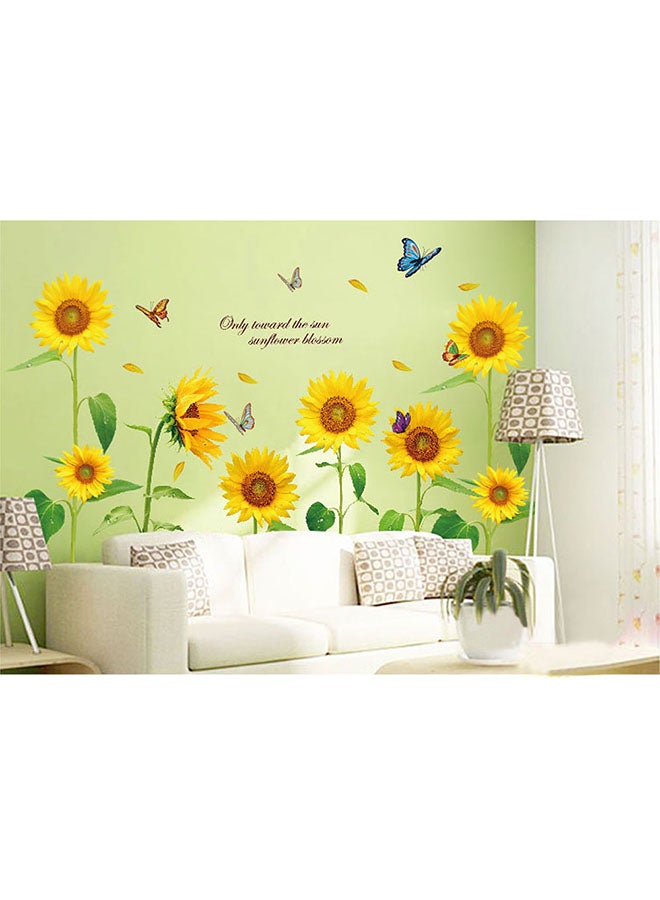 ANSELF Sunflower Butterfly Dancing In Summer Removable Wall Sticker Multicolor - Image 4