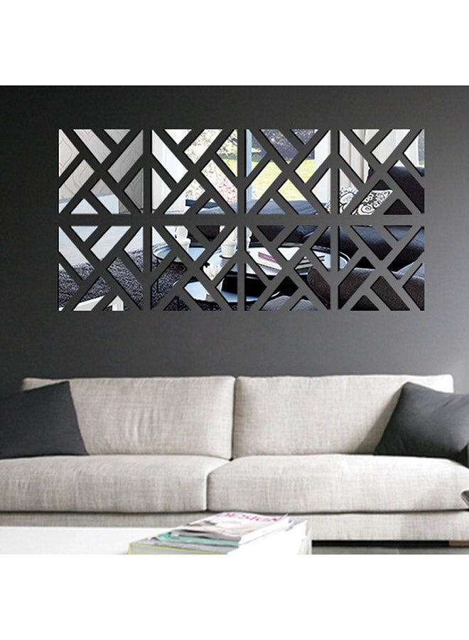 ANSELF Geometric DIY 3D Mirror Removable Wall Sticker Silver - Image 4