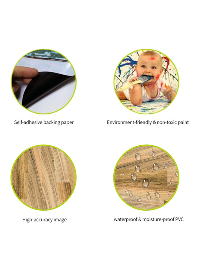 ANSELF Waterproof Self-Adhesive Multi-Purpose Vintage Wood Grain Wallpaper Brown 196.8x7.8inch  - Image 5